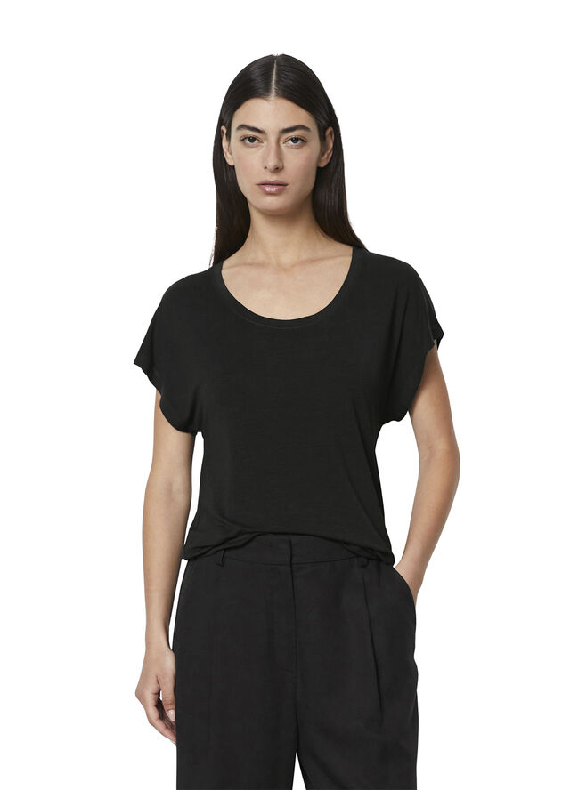 Marc O’Polo T-shirt, short sleeve, deep round n Black