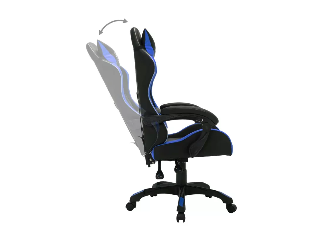Chaise fauteuil siège pivotante cuir bleue 64 x 65 x 119 cm 02_0024201