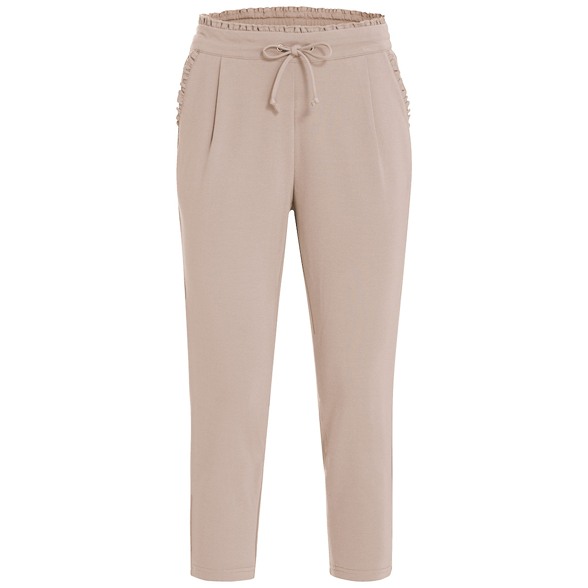 Gina Damen Jogpants mit Rüschen beige