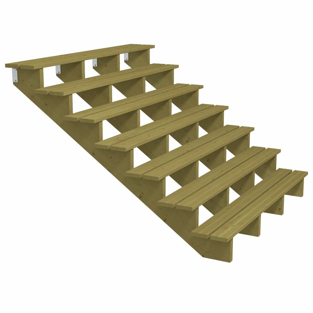 TERRASSETRAPP PLUS 7-STEG 34,2° TRYKKIMPREGNERT 176X122X180CM