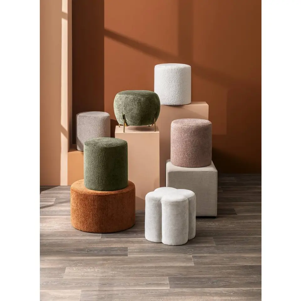 Hocker Wenen - crème - 40xØ37 cm