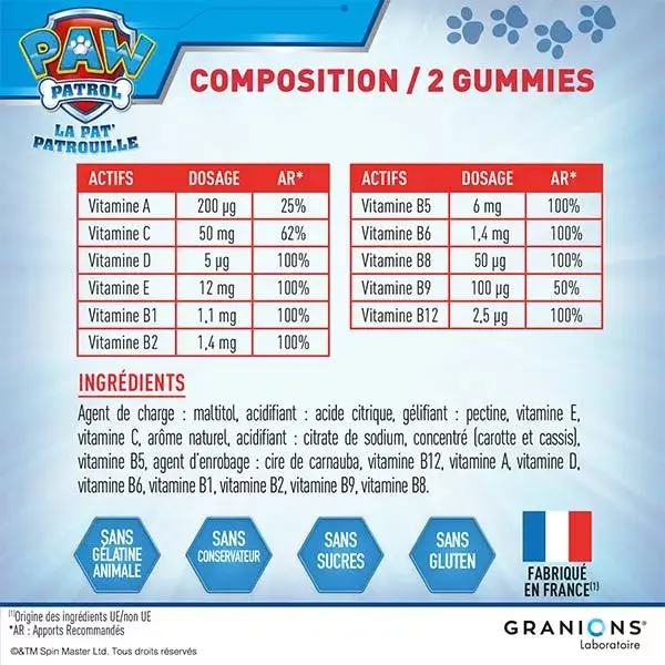 Granions Paw Patrol Multivitamin Gummies 60 gomas
