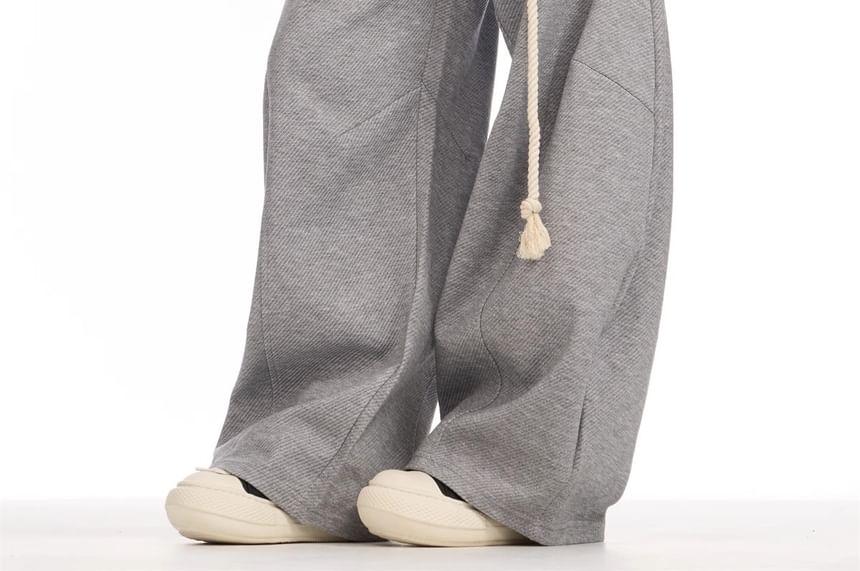 rinkoplan - Hoge taille effen wijde broek