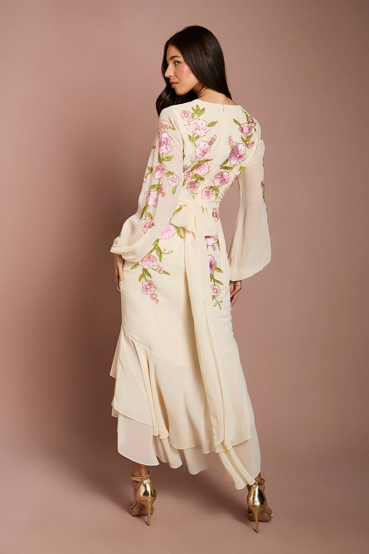Coast Robe Maxi Asymétrique Ornée De Sequins Et Brodée