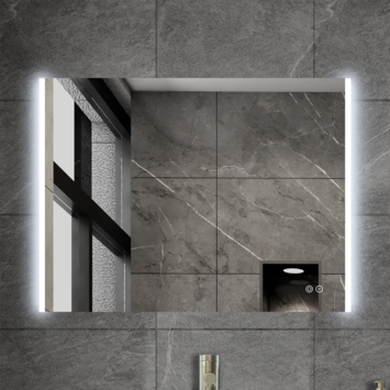 Atlantic badkamerspiegel Taylan met verlichting rechthoek 60 x 80 cm chroom
