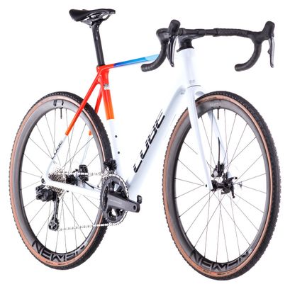 Vélo de Cyclocross Cube Cross Race C:68X TE Shimano Ultegra Di2/GRX Di2 12V 700 mm Blanc Bleu Rouge Teamline 2025