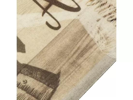 Tapis de cuisine lavable imprimé café marron 60x180 cm velours