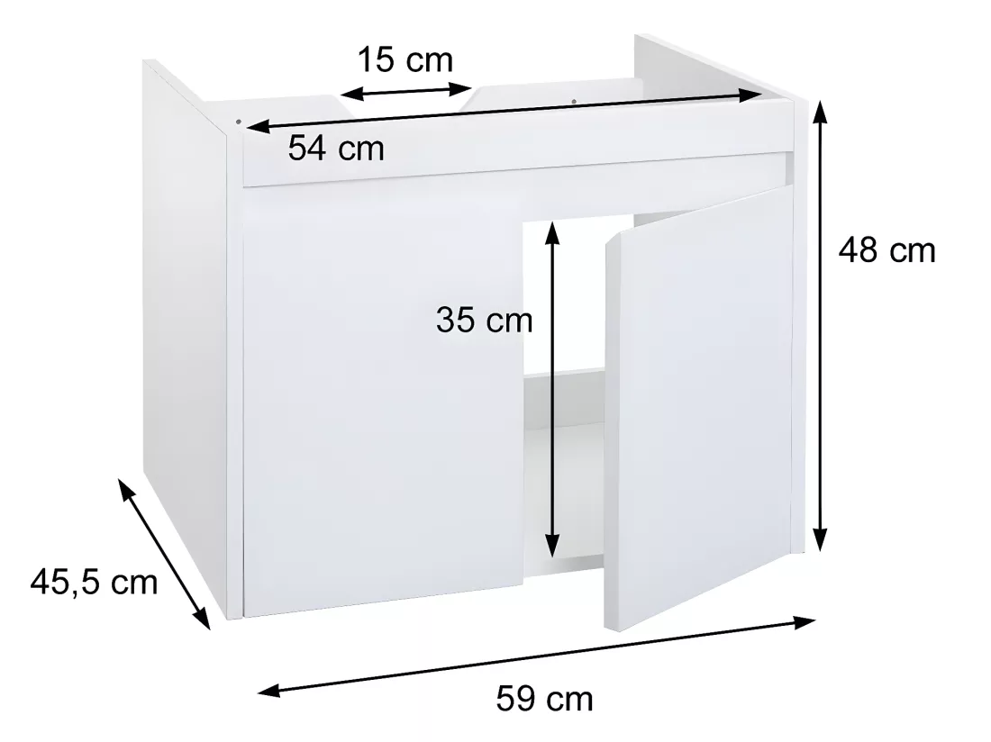 Meuble sous-lavabo MCW-L86, noir