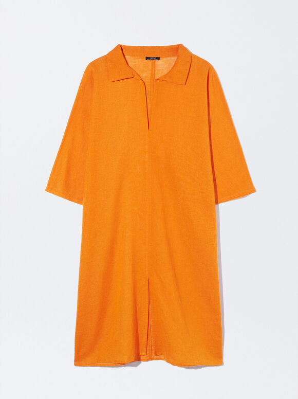 Caftan de linho - Laranja
