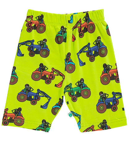 Sm?folk Shorts - Bright Green m. Traktorer