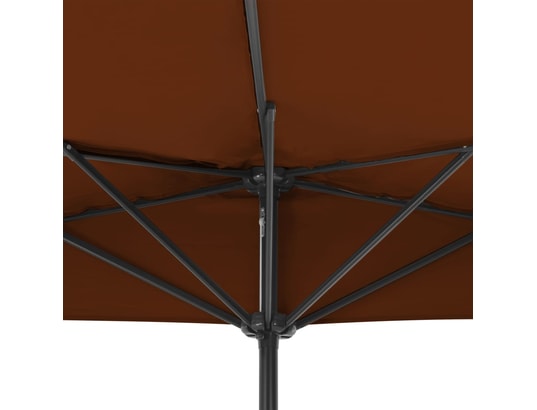 VIDAXL - Parasol de balcon et mât en aluminium terre cuite 300x150x2...