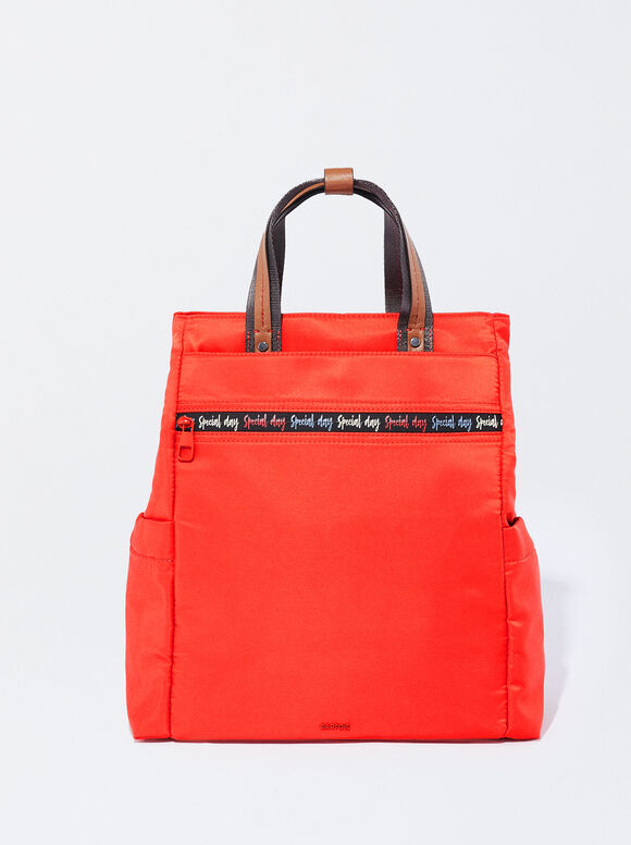 Mochila de nylon para laptop de 13 polegadas - Laranja