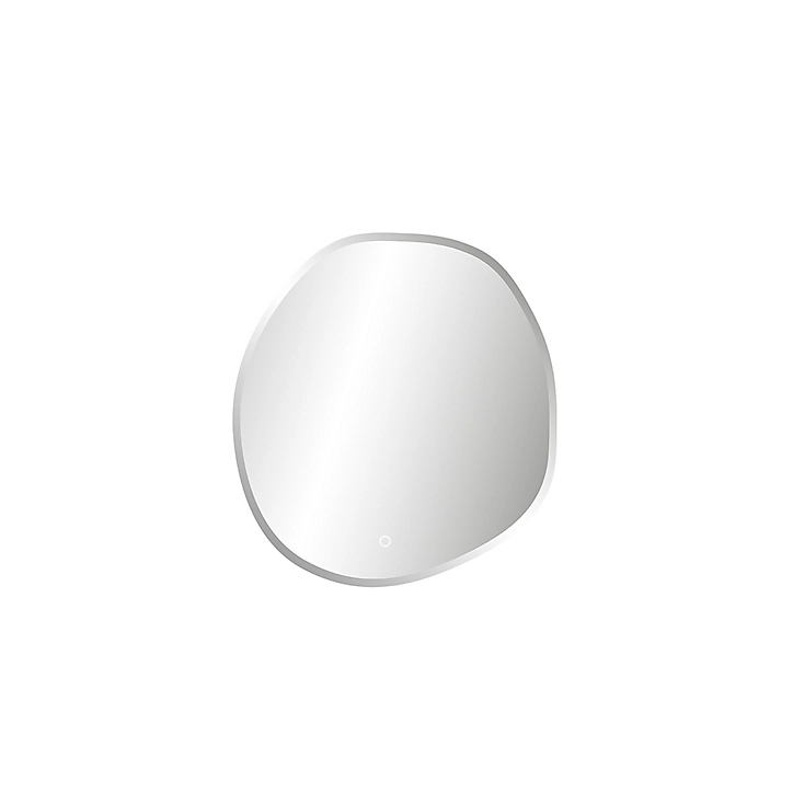 Miroir de salle de bains lumineux LED rond Ø60 cm, argenté, MPGlass Onde