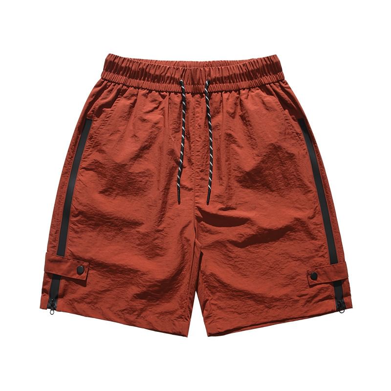 Soulcity - Mid Rise Plain Shorts met ritsdetail