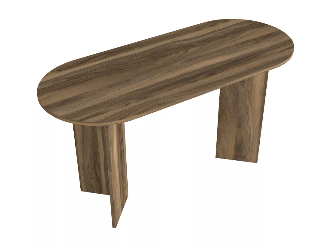 Bureau console - Coloris : Naturel foncé - TOPANIA