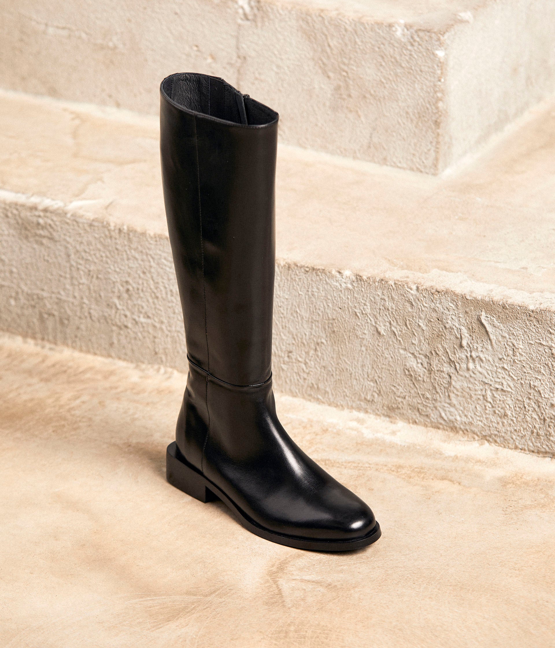 Bottes cuir noir Adelais
