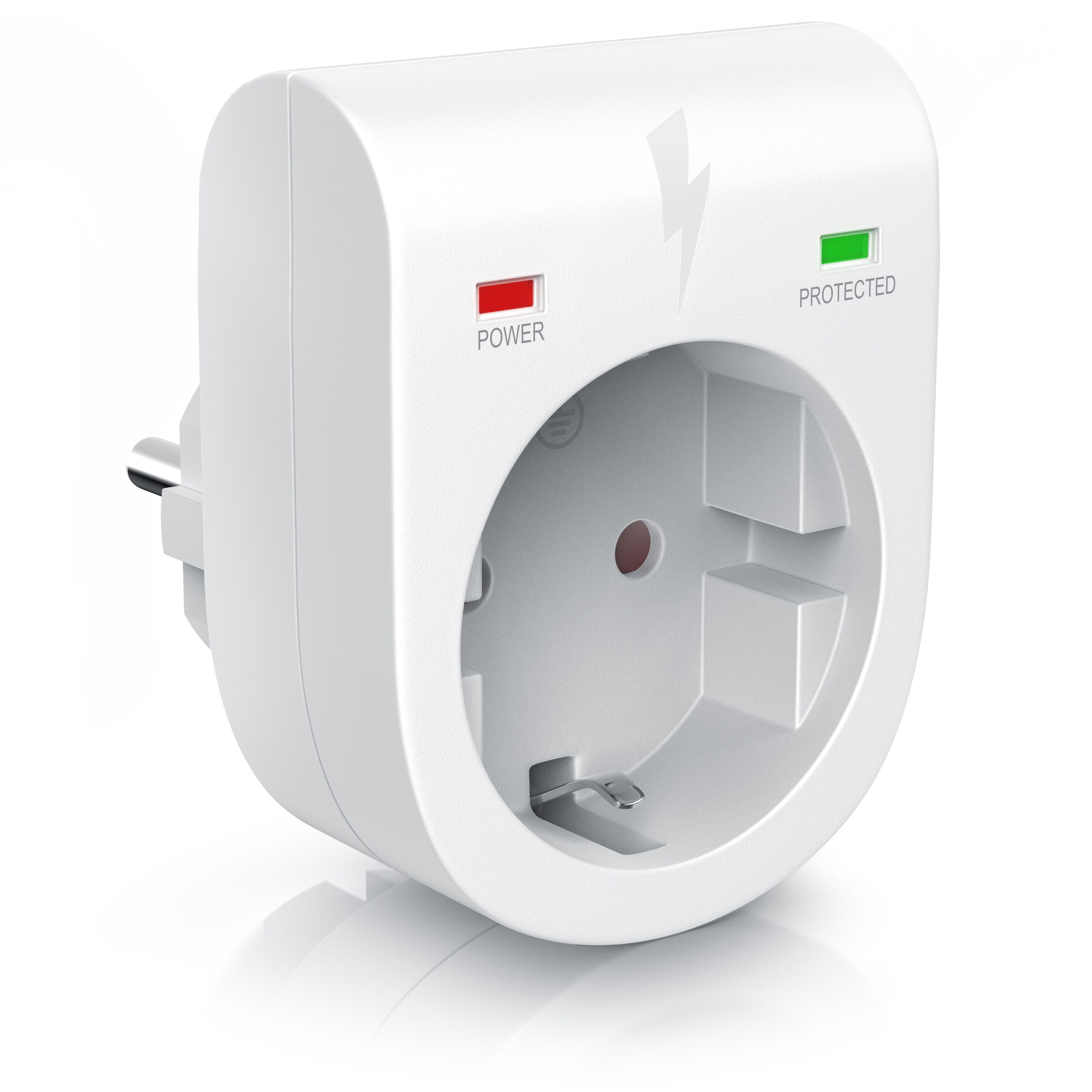 Arendo Schutzkontakt Überspannungsschutzadapter LED-Anzeige / Kindersicherung / bis 3500W