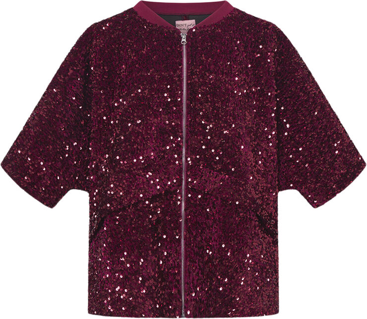 HUNKØN Kaia Sequin Jacket Deep red