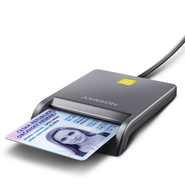 AXAGON Leitor de cartões USB Smart card FlatReader