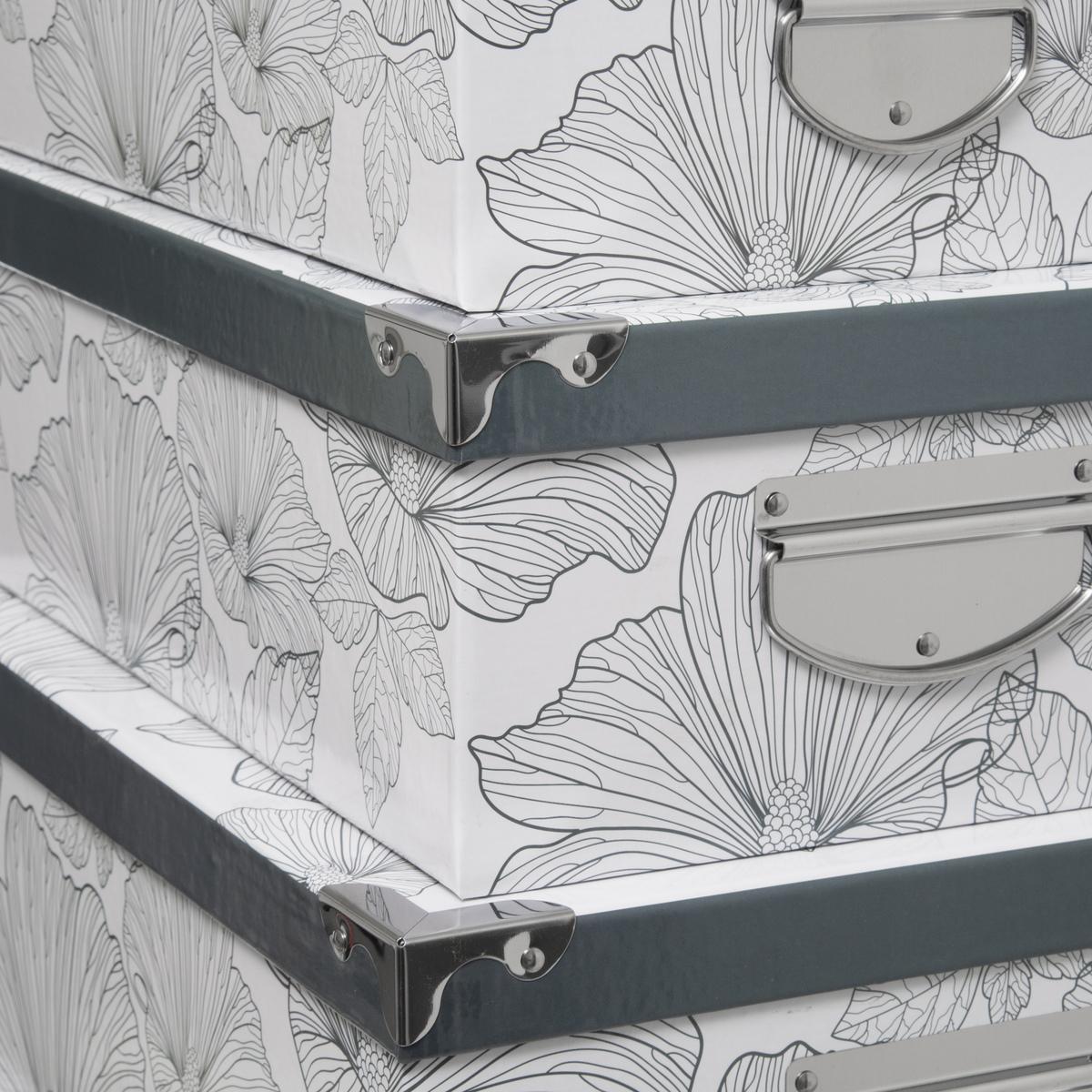 BOITE COIN METAL DELICAT NOIR ET BLANC 32X21.5X11.8CM