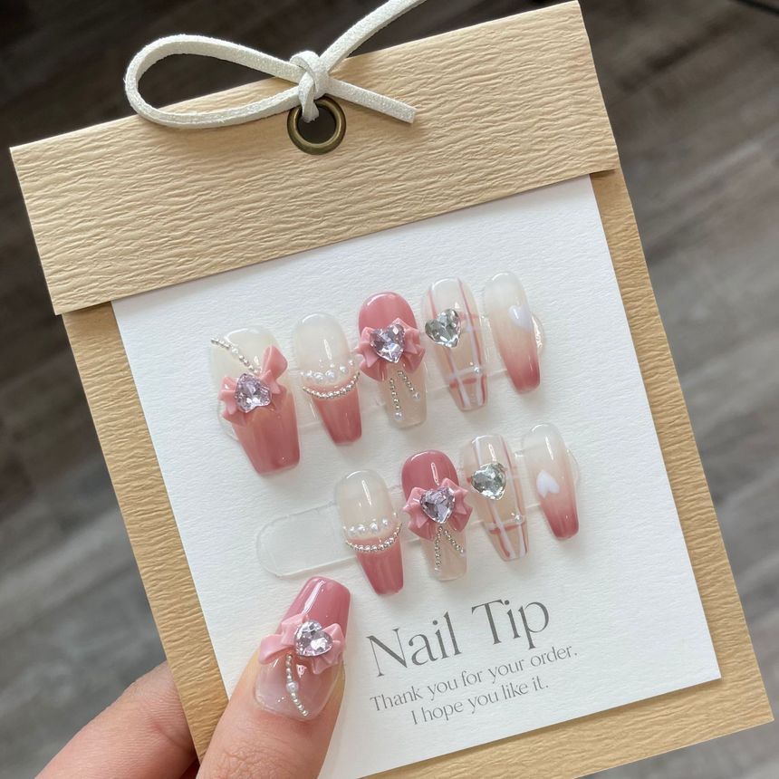 eovda - Rhinestone Faux Nail Tips