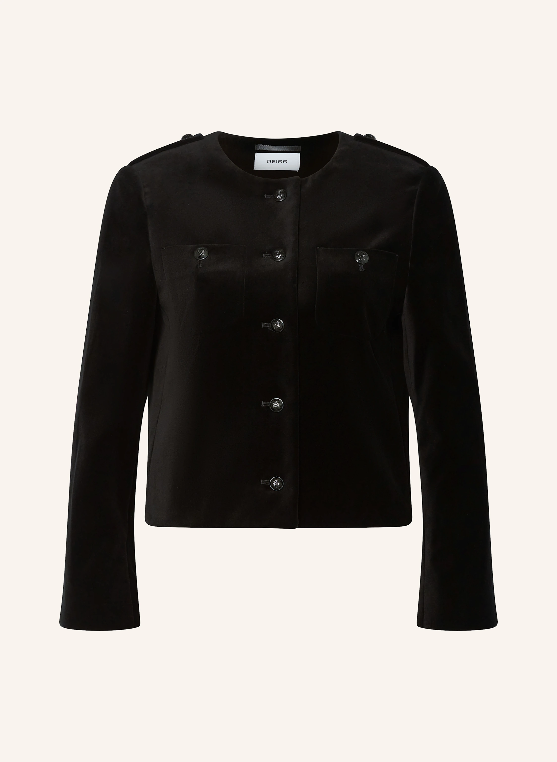 REISS Cropped-Blazer aus Samt