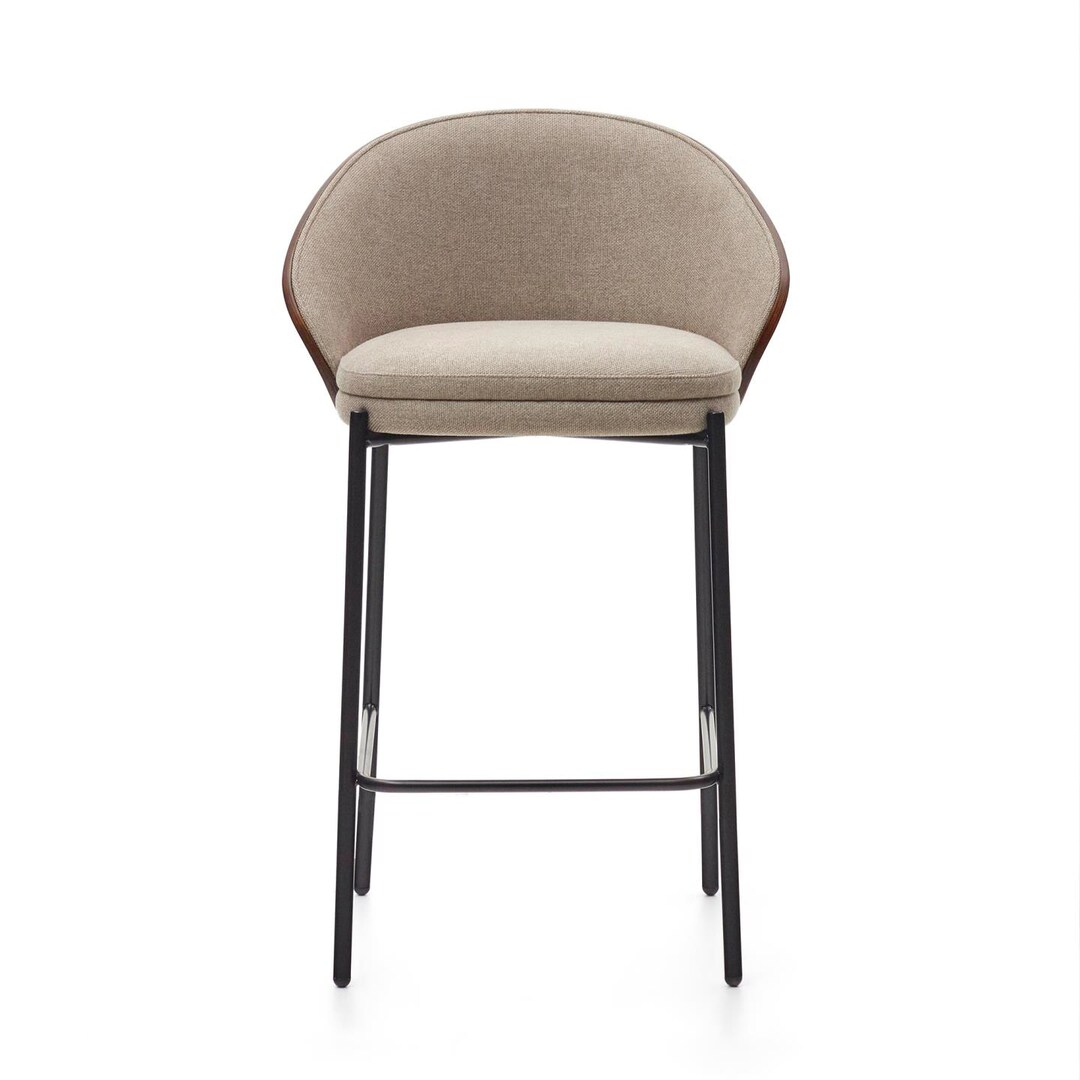 Kave Home Barhocker EAMY Chenille braun/schwarz