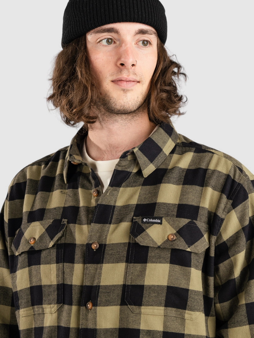 Columbia Flare Gun Shirt stone green buffalo check