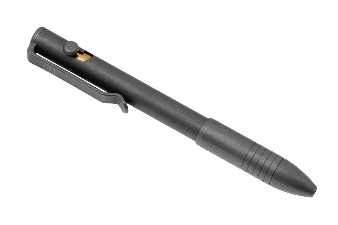 Big Idea Design Bolt Action Pen BA-SW Stonewashed Titanium, auto adjusting everyday carry pen