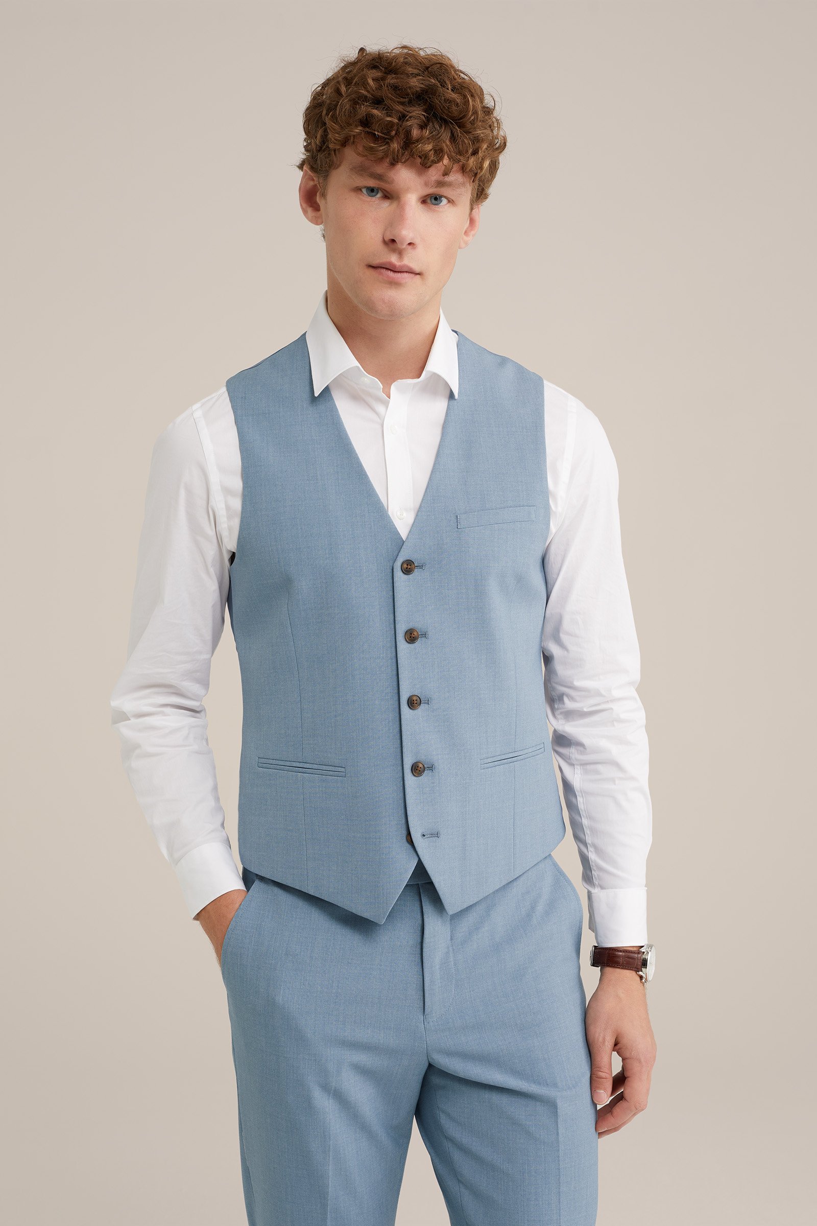 slim fit gilet Fundamentals Grijsblauw
