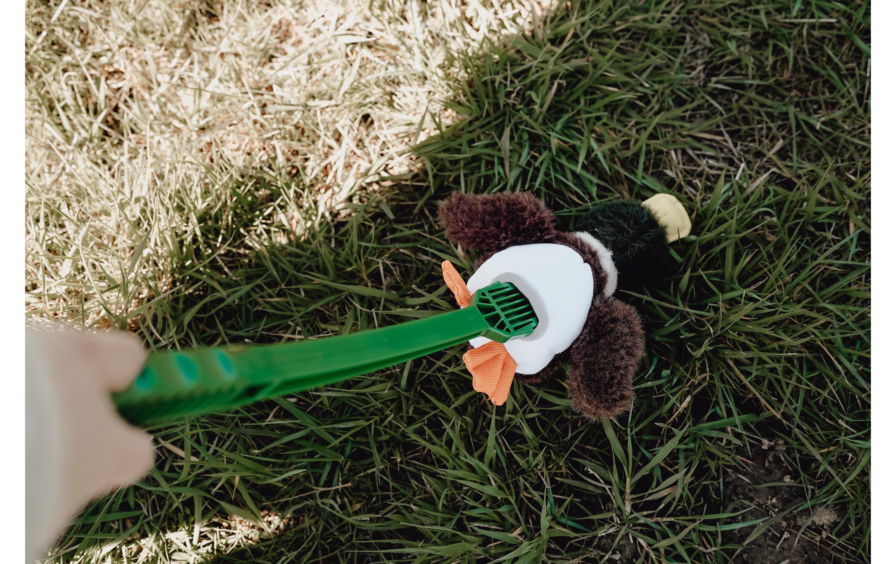 Hunde-Spielzeug Flingerz Furry Ente, Braun/GrünWurf-Hundespielzeug