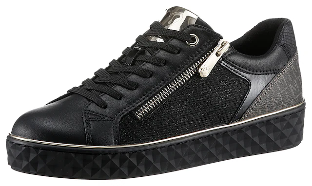 MARCO TOZZI Plateausneaker  , Freizeitschuh, Halbschuh, Schnürschuh mit seitlichem Reissverschluss