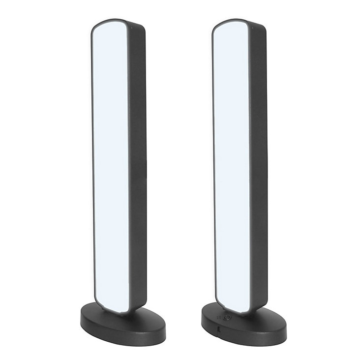 Lampe à poser LED RGB Bawtry 2,5W GoodHome l.9 x H.28 cm noir dimmable