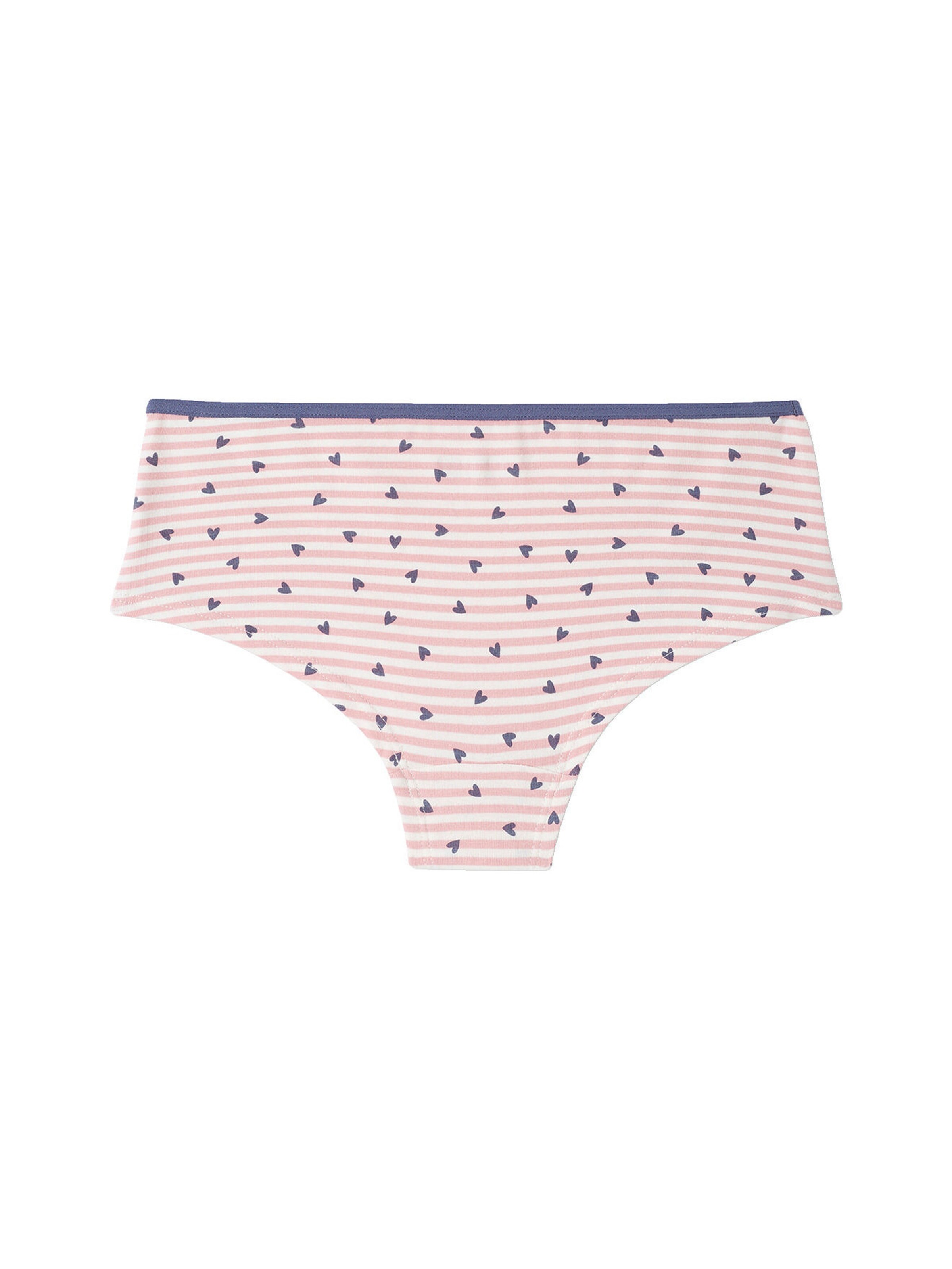 Vertbaudet 7er-Pack Mädchen Shortys, Herzen blau