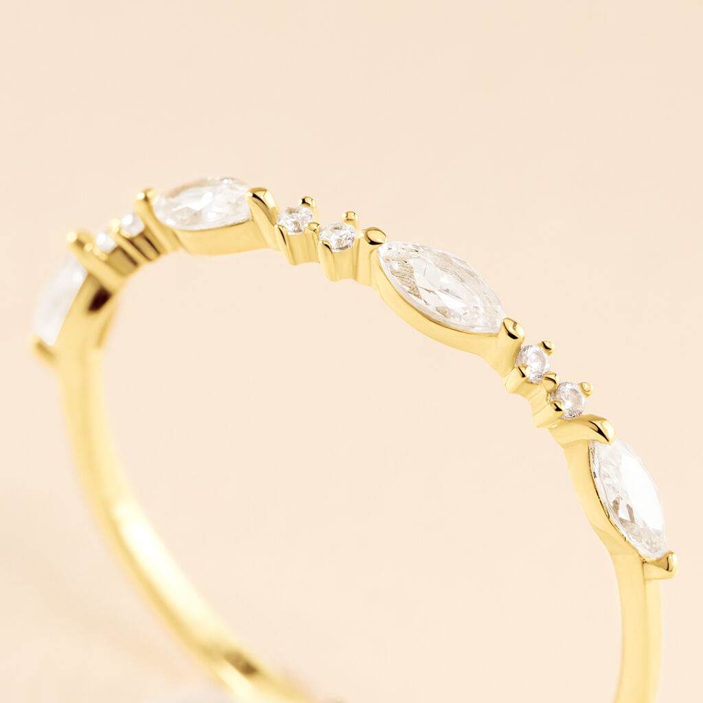 Bague Tiara Or Jaune Oxyde De Zirconium