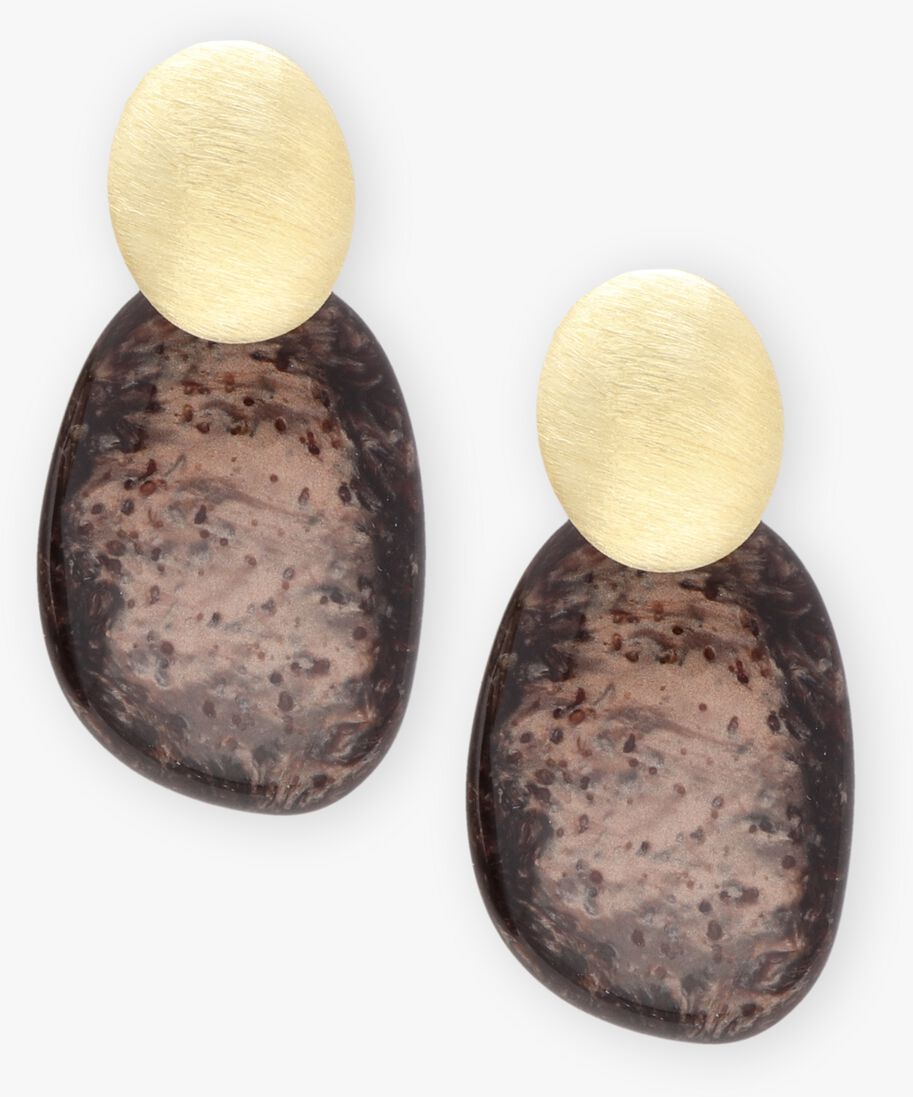 bruine lott. gioielli oorbellen ce re asymmetric oval s