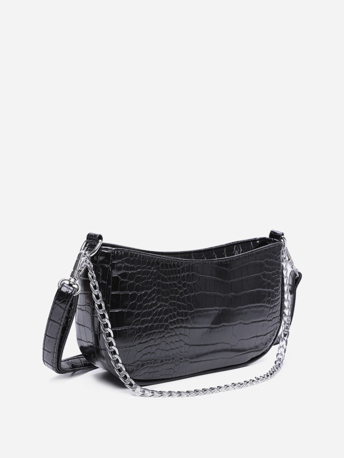 Sac à main demi-lune verni- Noir