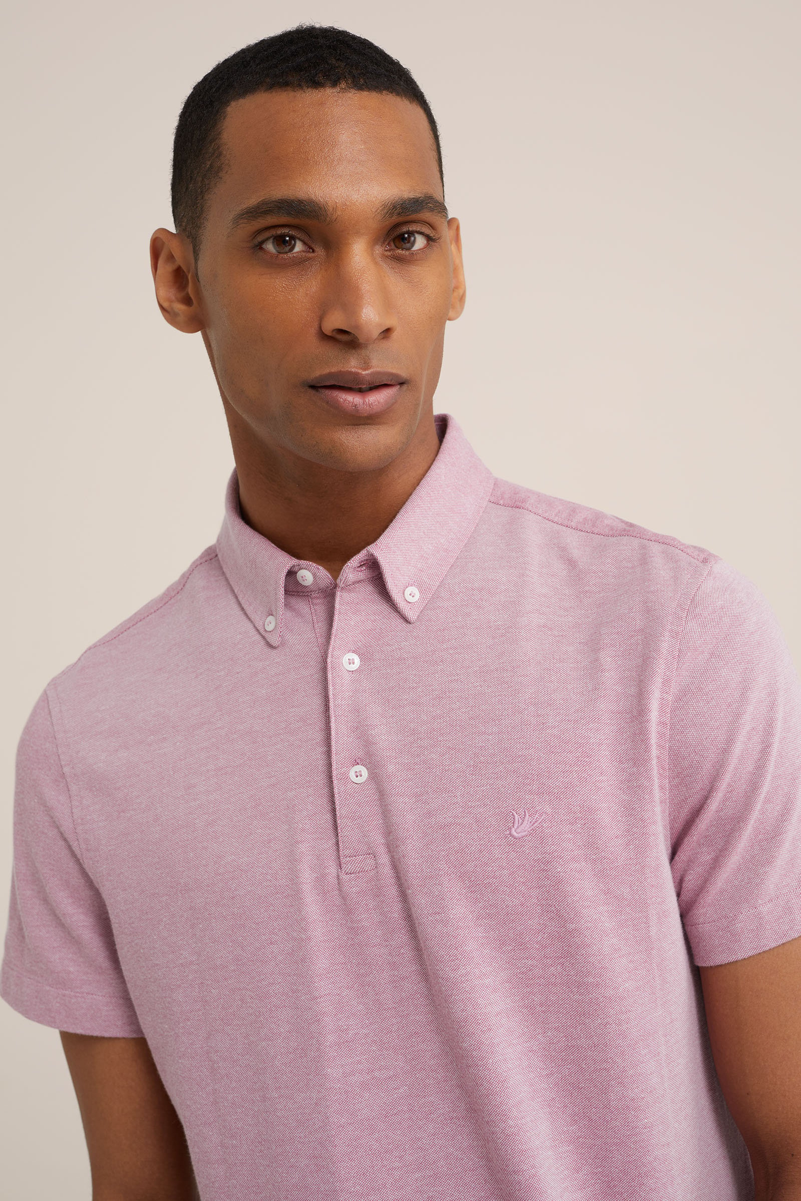 polo met structuur WE Fashion Lichtroze