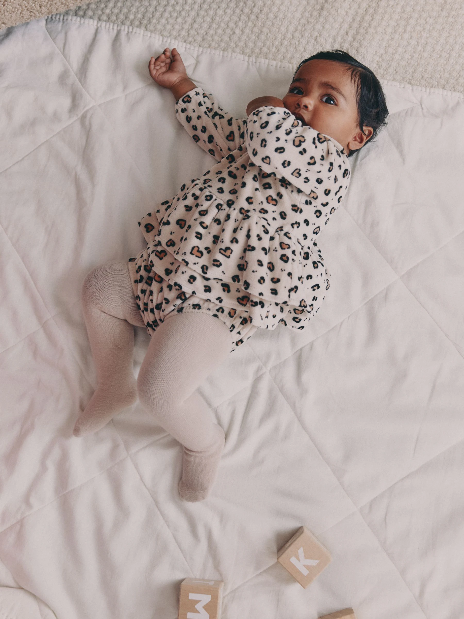 Naturel met dierenprint - Babyrompers met bloemenprint Set 2 -delig met maillot (0mnd -3jr)