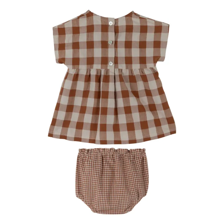 Babe & Tess Robe et Bloomer à Carreaux Lavania | Terracotta