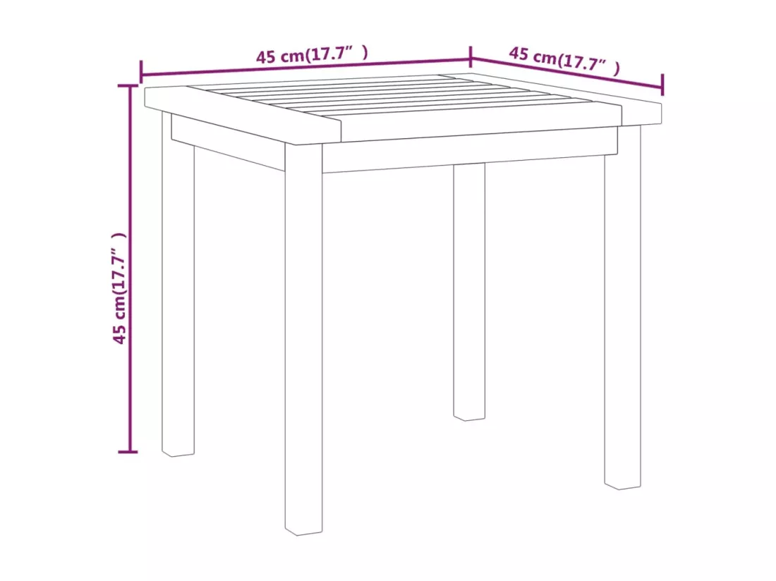 Table d'appoint 45x45x45 cm Bois massif de teck