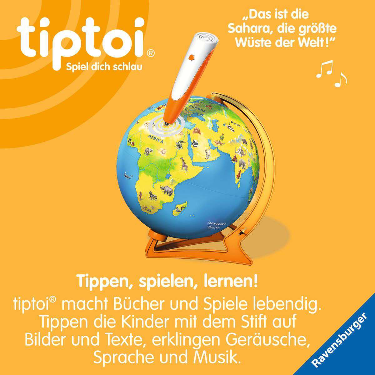 Ravensburger Spiel tiptoi® Mein interaktiver Junior Globus
