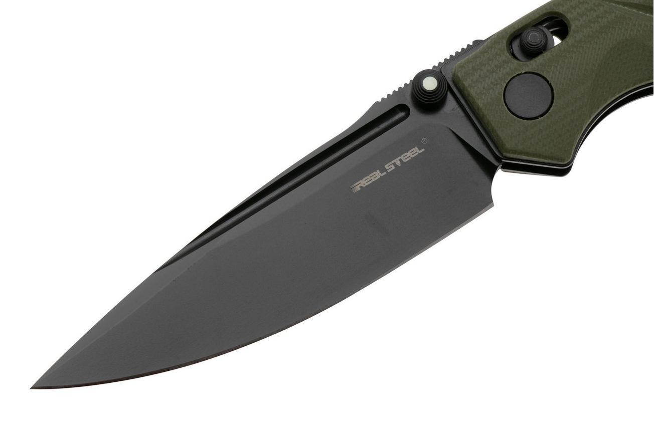 Real Steel Sacra Pro 7714GB PVD Böhler K110, Green G10, zakmes