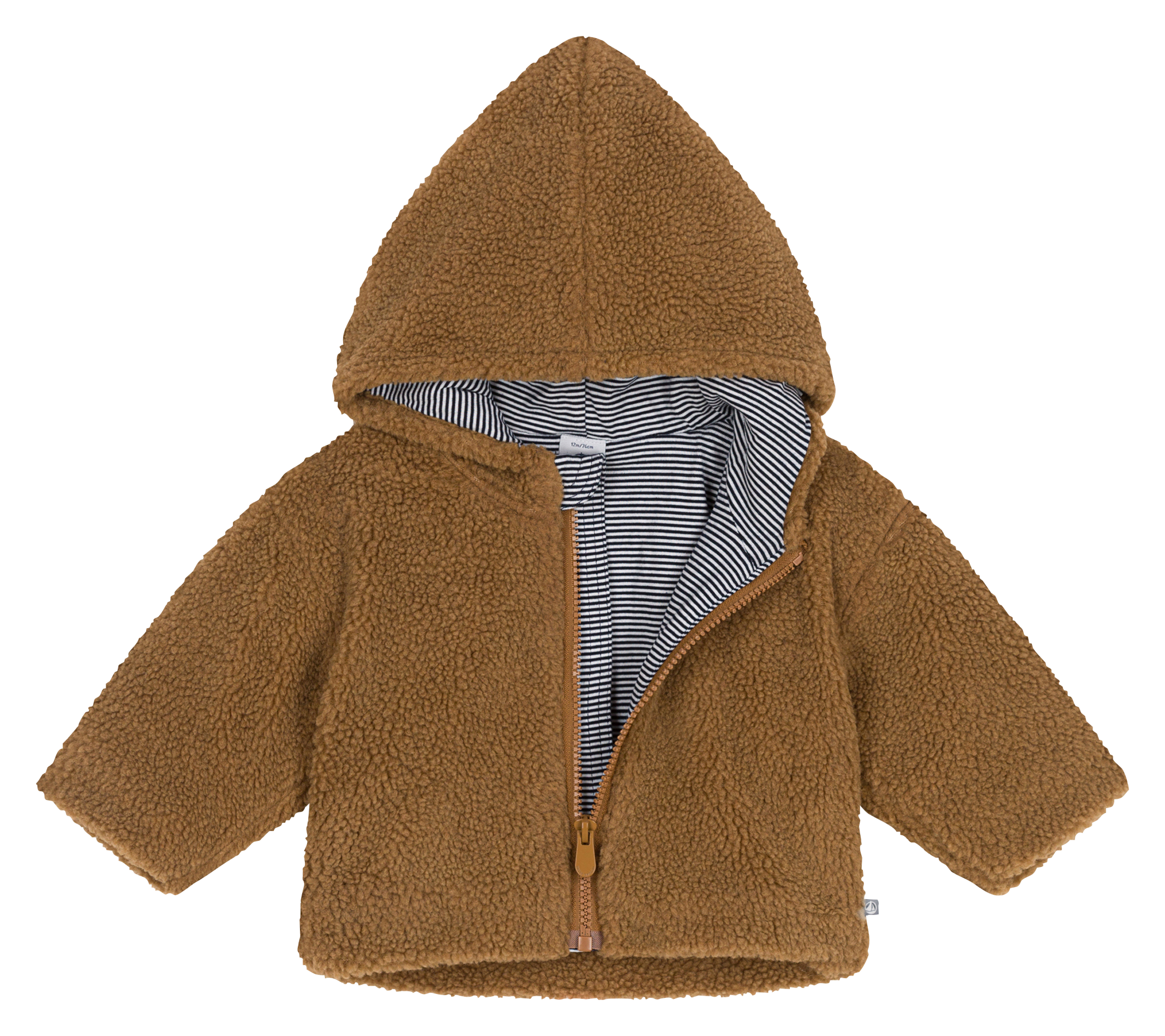Veste droite à capuche | Marron