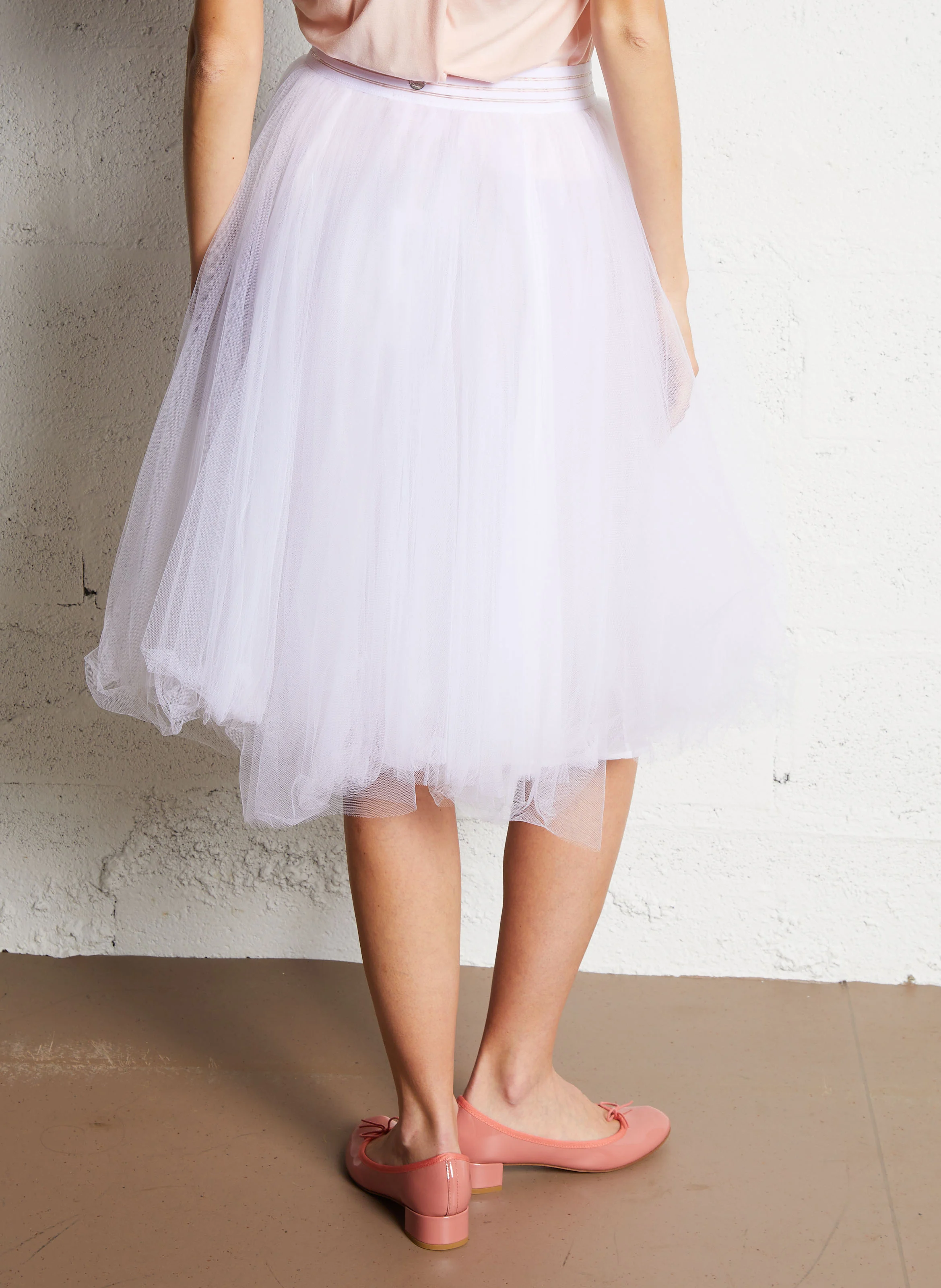 Tutu taille haute avec volants de tulle | Blanc