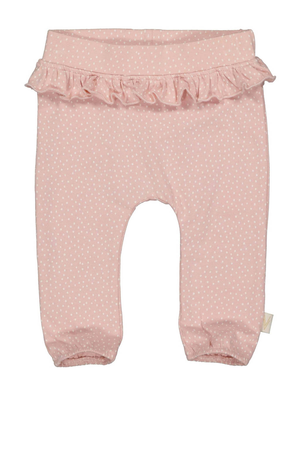 LEVV baby regular fit broek LNAIKINOS met stippen zachtroze/wit