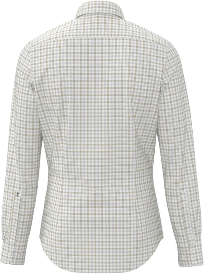 Seidensticker Flannel shirt Slim Long sleeve Button-Down-Collar Check Brown