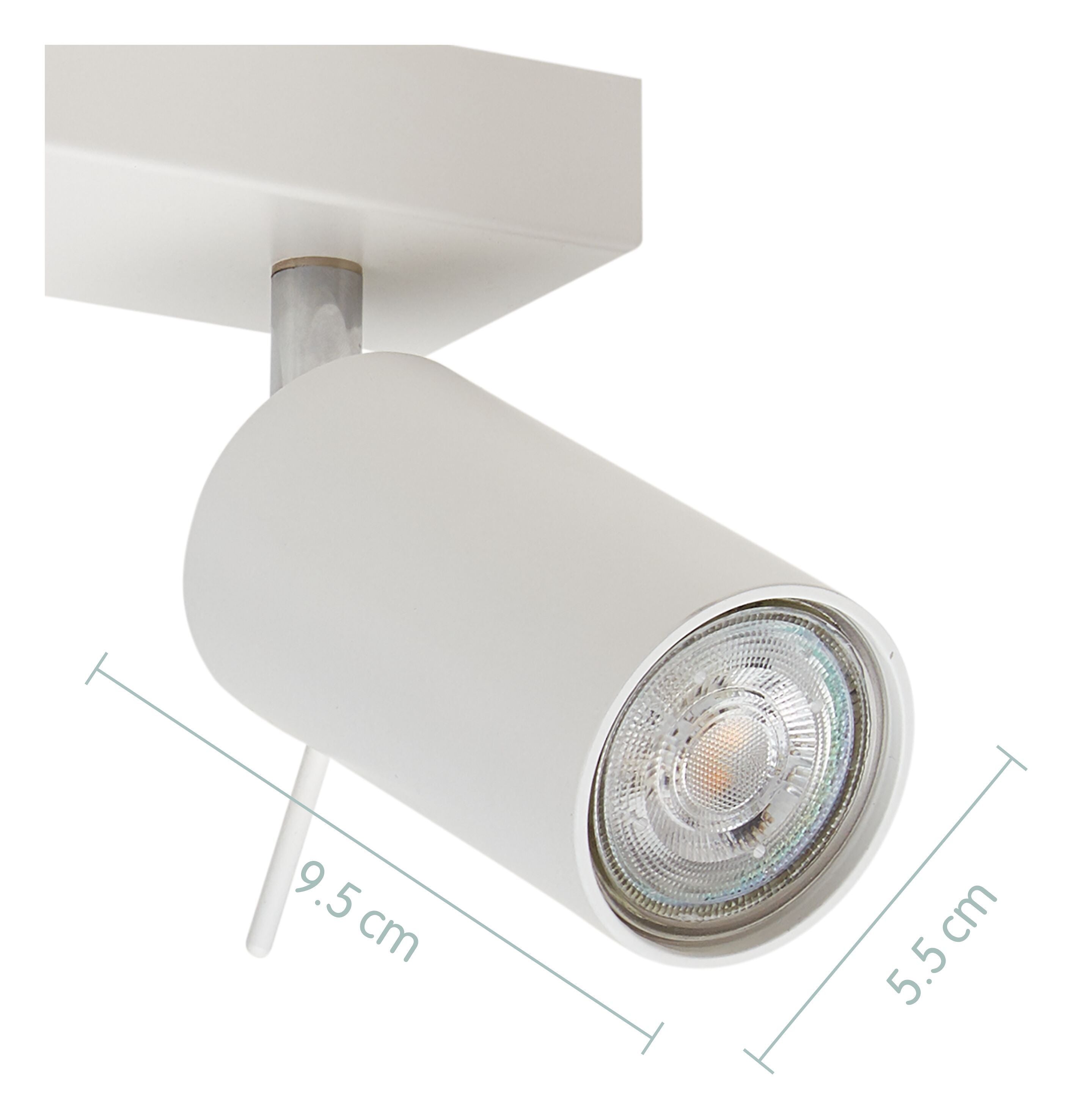 LAZEN Spot - Weiss / B: 41.7 cm x T: 6.0 cm x H: 15.2 cm