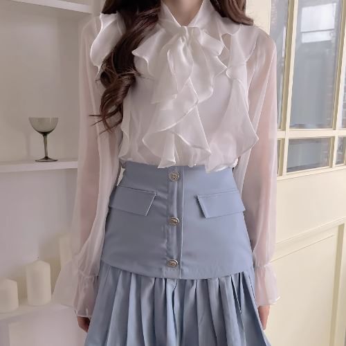 MELLO - Blouse met lange mouwen en ruches
