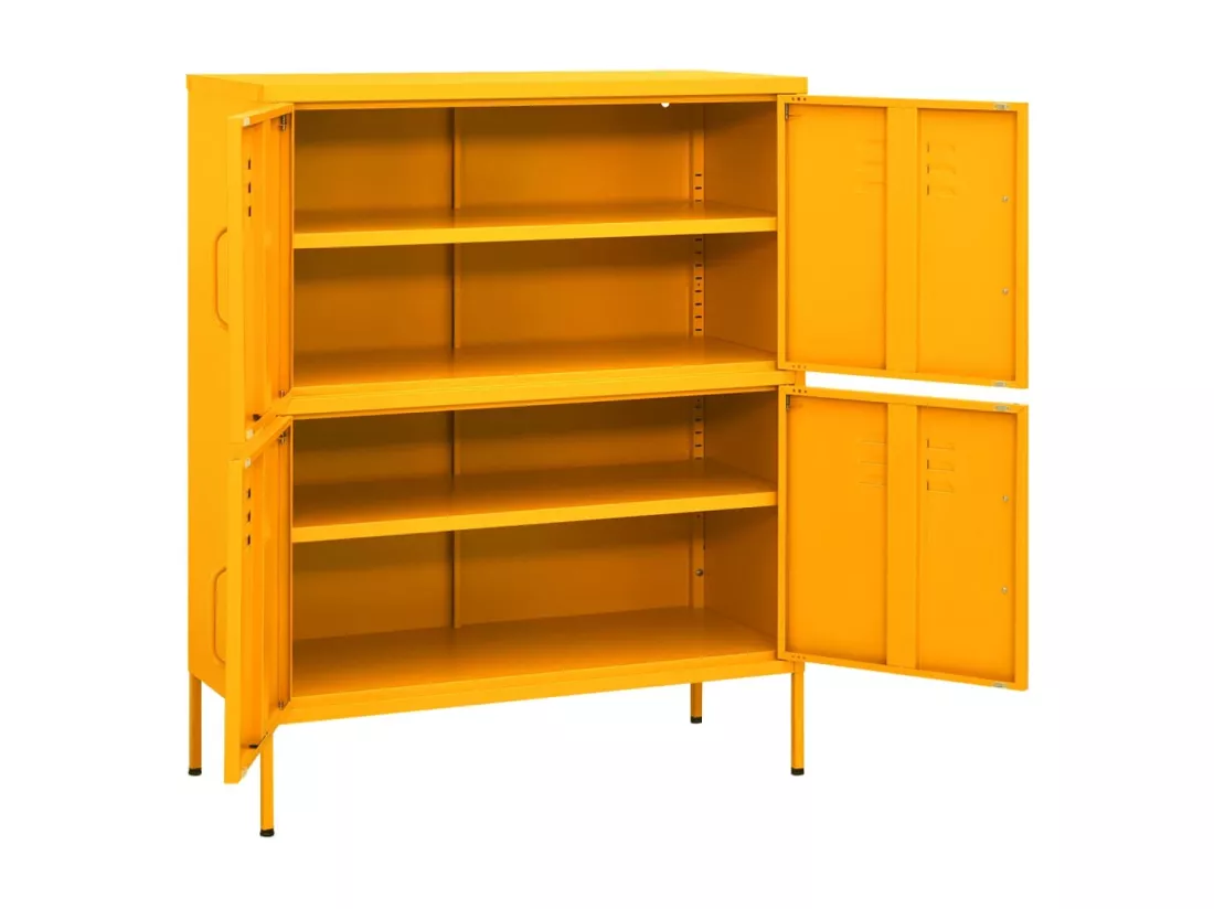 Armoire de rangement Jaune moutarde 80x35x101,5 cm Acier
